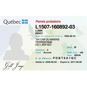 Fake Quebec Drivers License