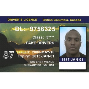 Fake Canadian British Columbia Drivers License